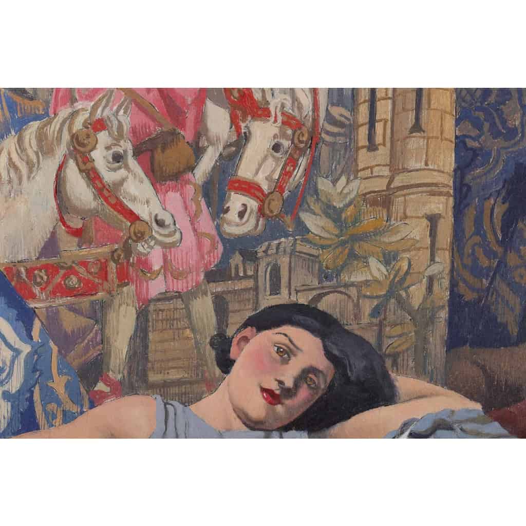 Raphaël DELORME (1885-1962) » Jeune Femme dans son intérieur » HSP circa 1930 | Biron Raphaël DELORME (1885-1962) " Jeune Femme dans son intérieur" HSP circa 1930
