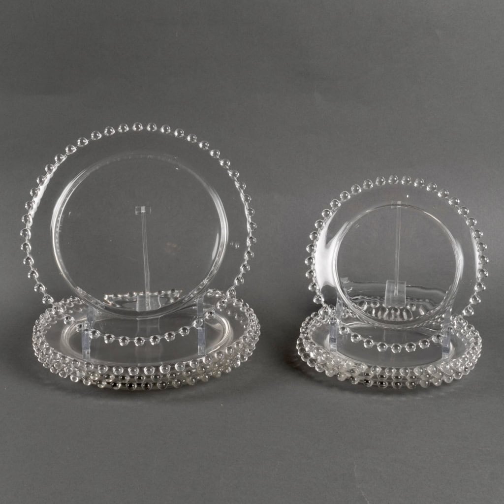 Service « Andlau – Boules » verre blanc de René LALIQUE – 8 pièces | Biron ||||||||