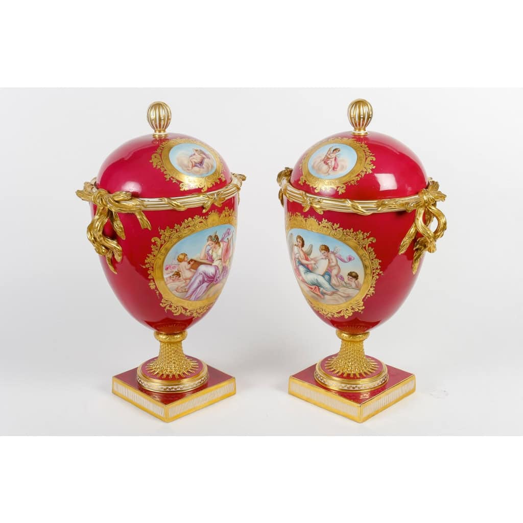 Paire Vases porcelaine 19eme | Biron |||||||||