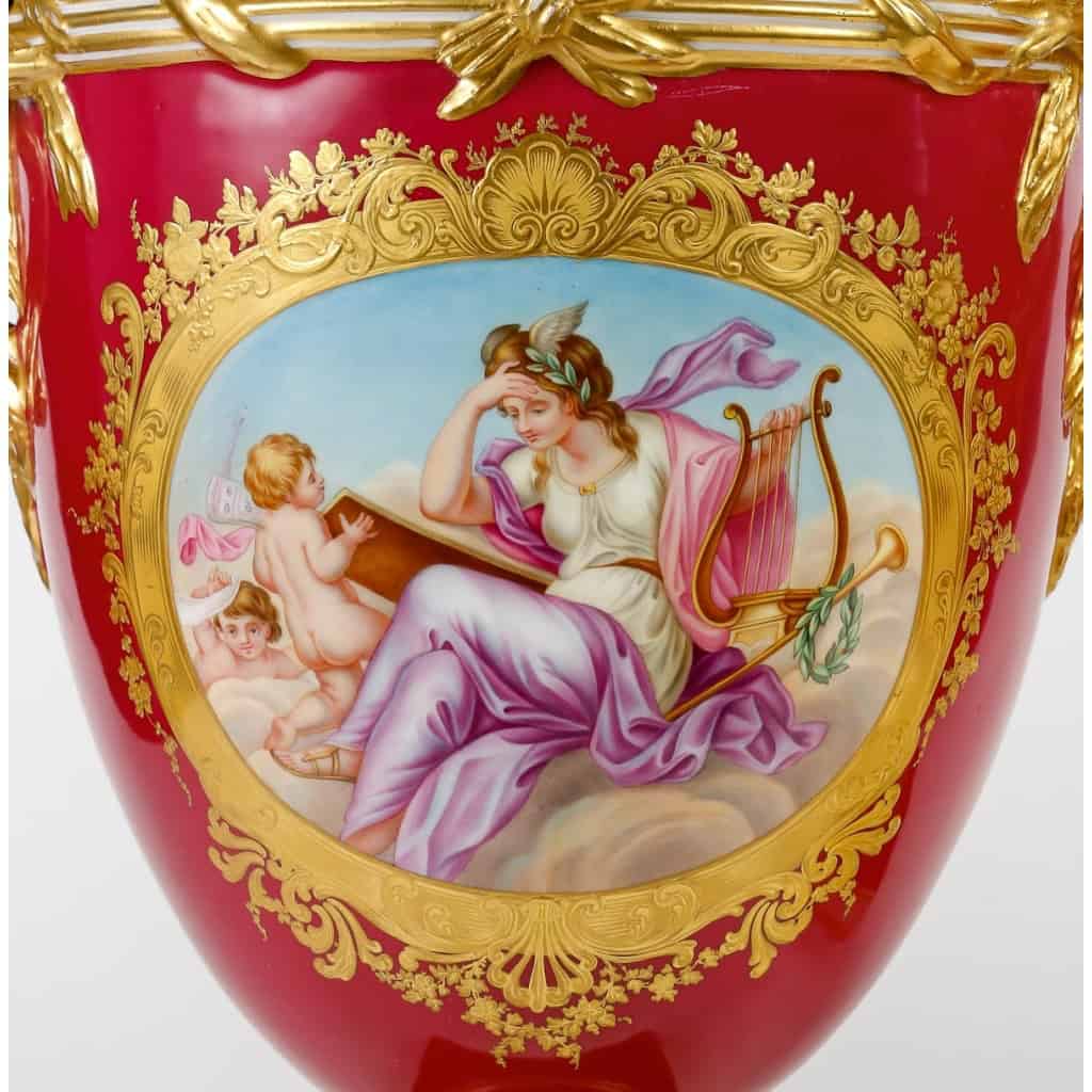 Paire Vases porcelaine 19eme | Biron Paire Vases porcelaine 19eme