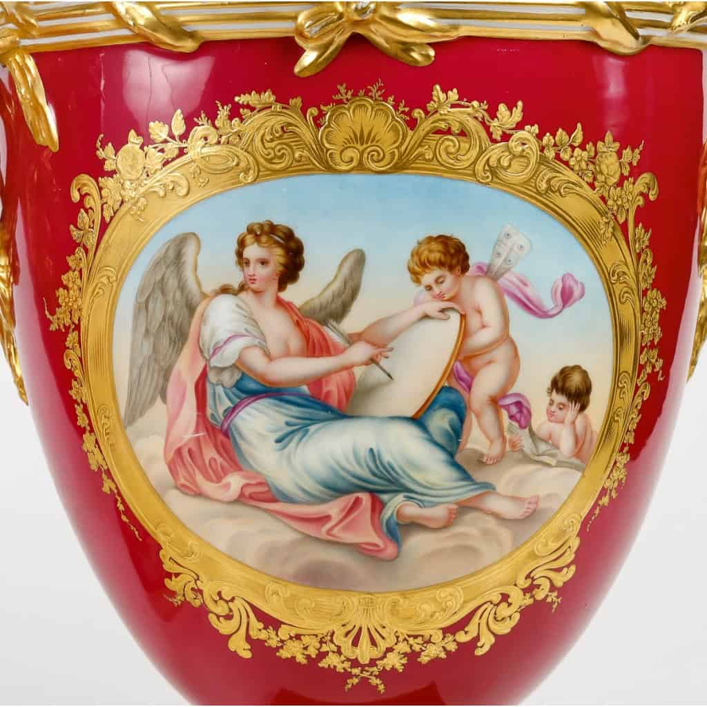 Paire Vases porcelaine 19eme | Biron Paire Vases porcelaine 19eme