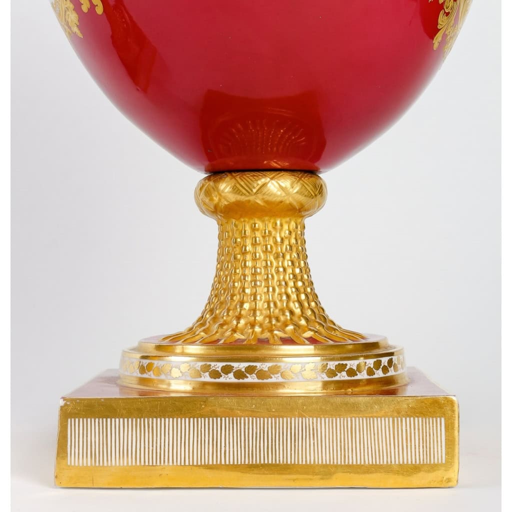 Paire Vases porcelaine 19eme | Biron Paire Vases porcelaine 19eme