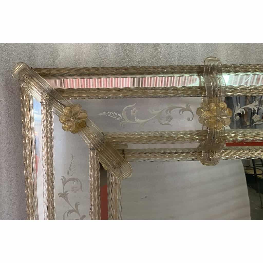 1950/70′ Miroir Murano Style Véronèse Pareclose Rectangulaire avec Réserve 5