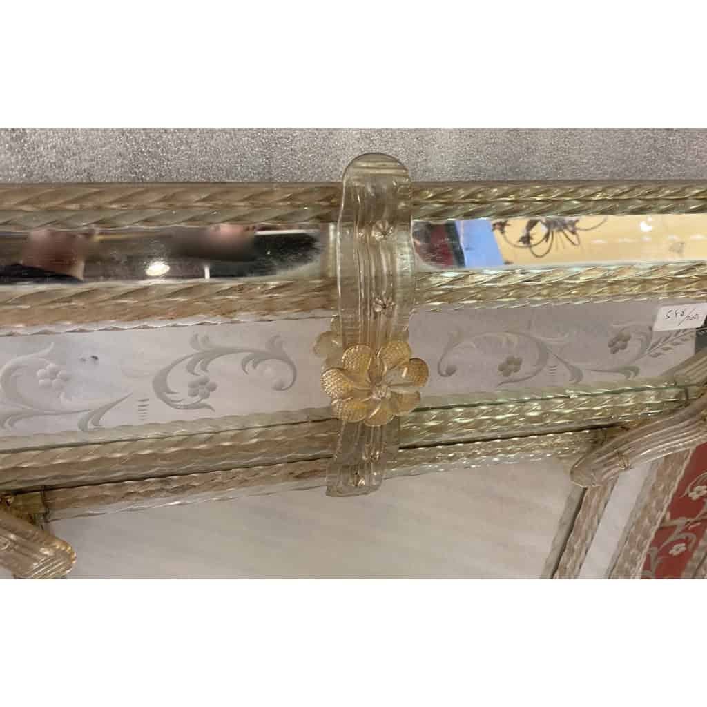 1950/70′ Miroir Murano Style Véronèse Pareclose Rectangulaire avec Réserve 9