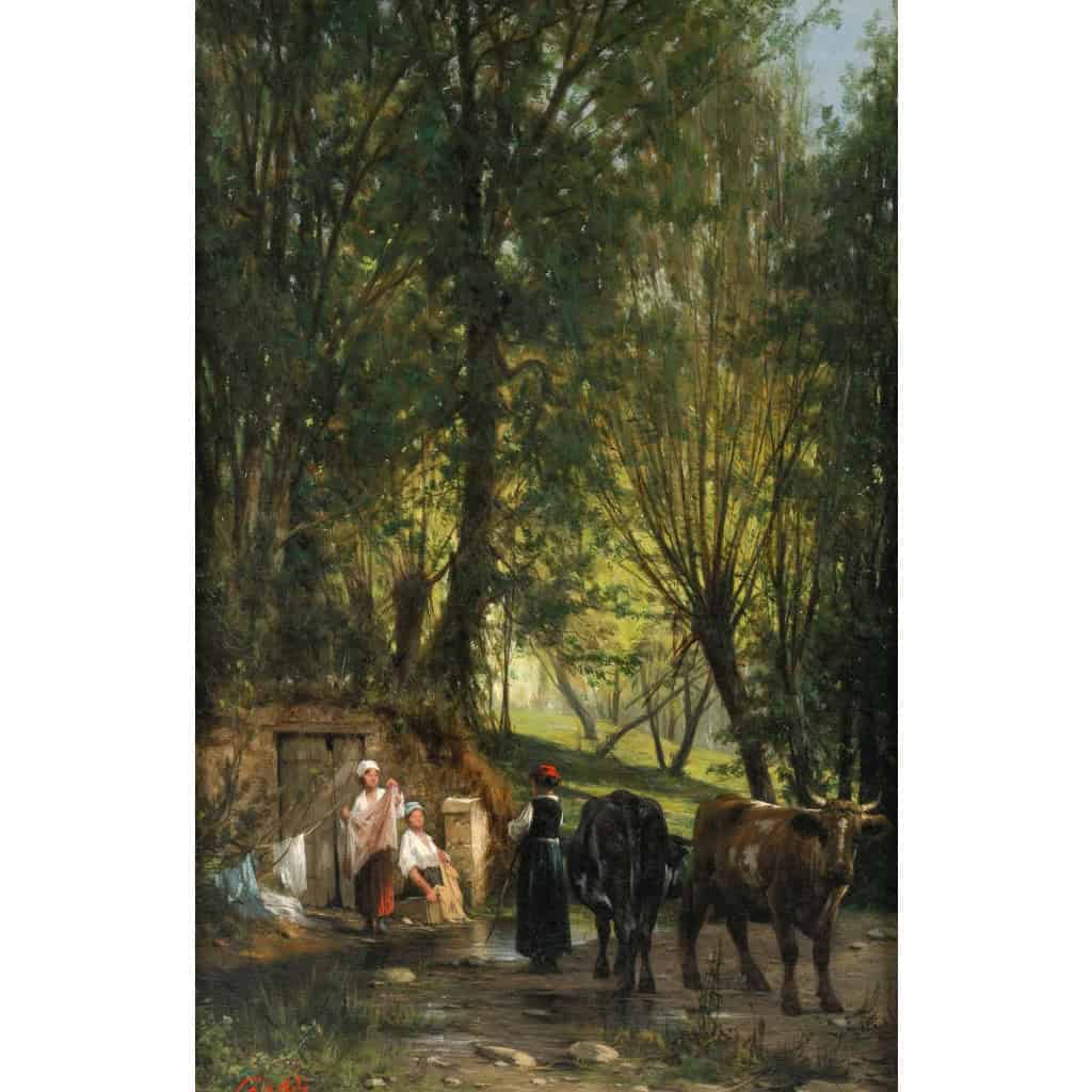 Léon LEGAT(1829-1892). Le Sous-bois. | Biron Léon LEGAT(1829-1892). Le Sous-bois.
