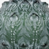 Vase « Fougères » verre vert kaki patiné blanc de René LALIQUE | Biron Vase "Fougères" verre vert kaki patiné blanc de René LALIQUE