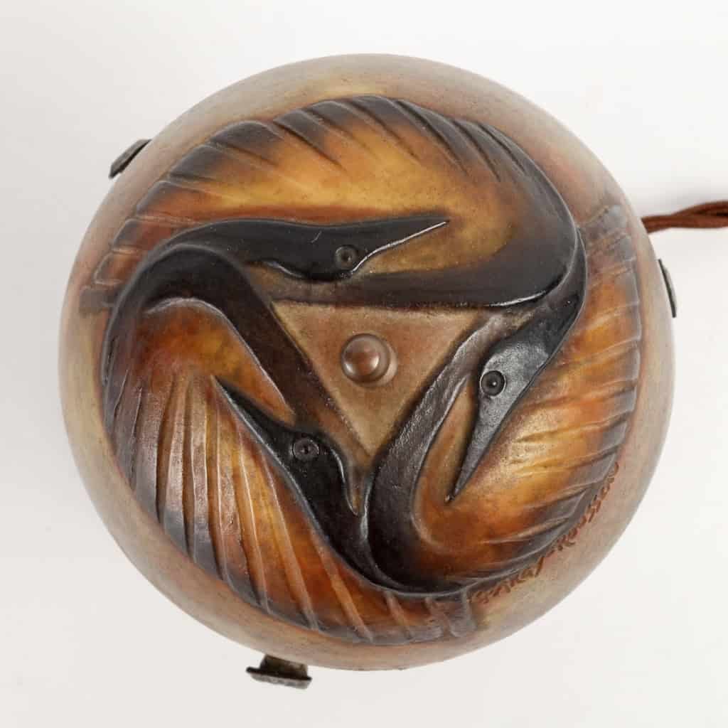 Veilleuse « Trois Oiseaux » pâte-de-verre de Gabriel ARGY-ROUSSEAU | Biron Veilleuse "Trois Oiseaux" pâte-de-verre de Gabriel ARGY-ROUSSEAU
