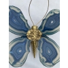 1970’ Applique Papillon en Bronze ou Laiton, Duval Brasseur Ou Isabelle Faure, 1 Ampoule , Ailes d’Agate Bleues | Biron 1970’ Applique Papillon en Bronze ou Laiton, Duval Brasseur Ou Isabelle Faure, 1 Ampoule , Ailes d’Agate Bleues