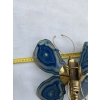 1970’ Applique Papillon en Bronze ou Laiton, Duval Brasseur Ou Isabelle Faure, 1 Ampoule , Ailes d’Agate Bleues | Biron 1970’ Applique Papillon en Bronze ou Laiton, Duval Brasseur Ou Isabelle Faure, 1 Ampoule , Ailes d’Agate Bleues