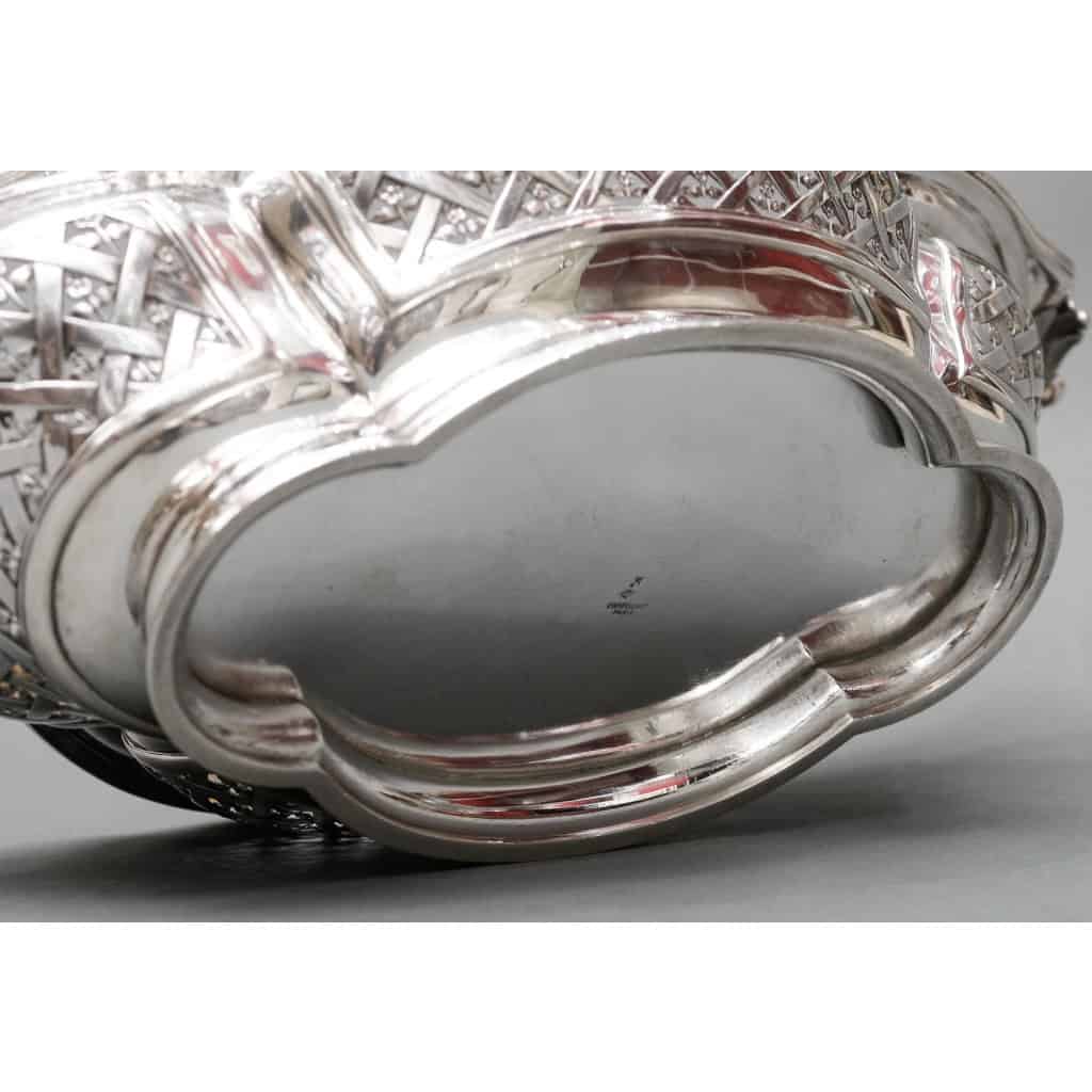 CARDEILHAC – Panière à fruits en argent massif XIXème | Biron CARDEILHAC - Panière à fruits en argent massif XIXème