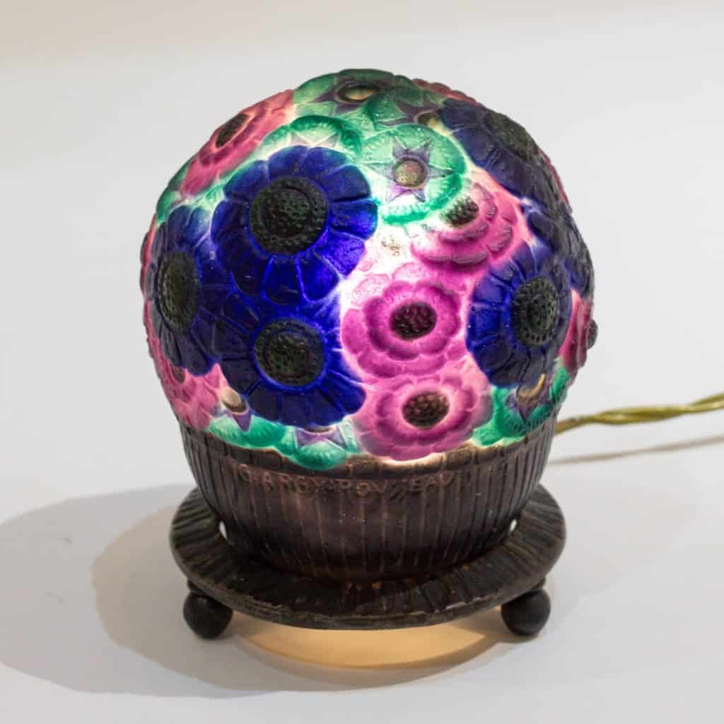 Veilleuse « Panier Fleuri » pâte-de-verre de Gabriel ARGY-ROUSSEAU | Biron |||||||||