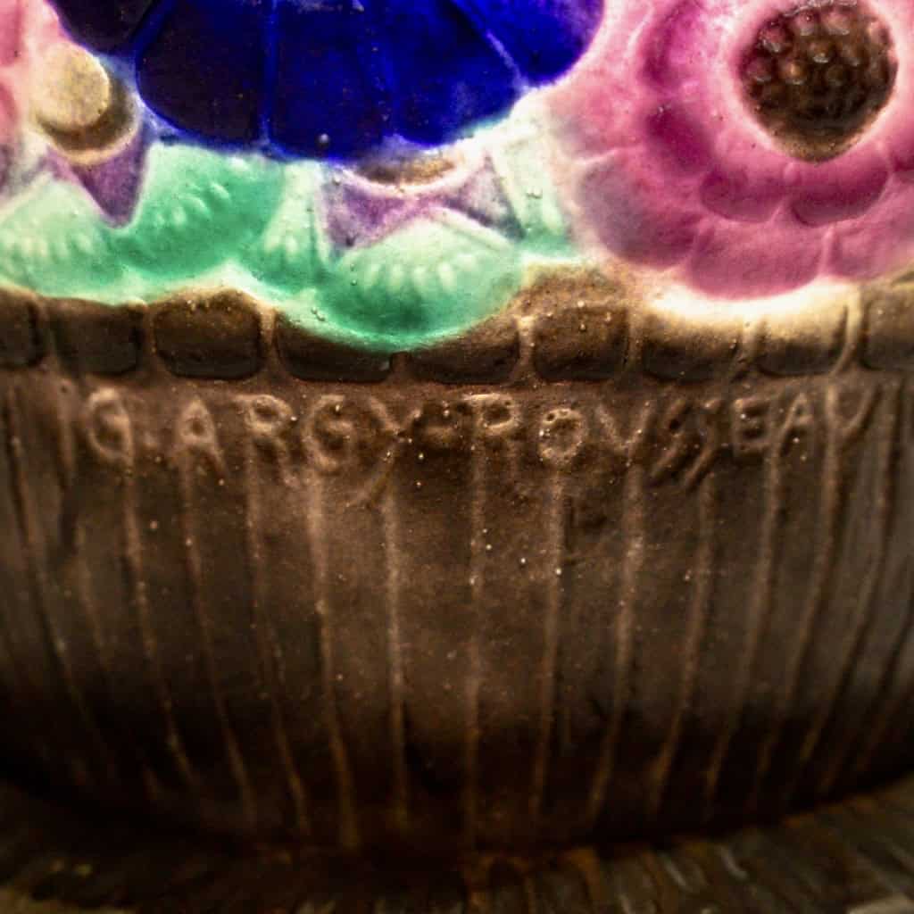 Veilleuse « Panier Fleuri » pâte-de-verre de Gabriel ARGY-ROUSSEAU | Biron Veilleuse "Panier Fleuri" pâte-de-verre de Gabriel ARGY-ROUSSEAU