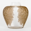 Vase « Poivre » verre blanc patiné sépia de René LALIQUE | Biron ||||||
