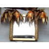 1970′ Miroir Aux Palmiers Éclairants Pièce Unique et Originale Par Barbier, Jansen, Fernandez, Faure | Biron |||||||||||