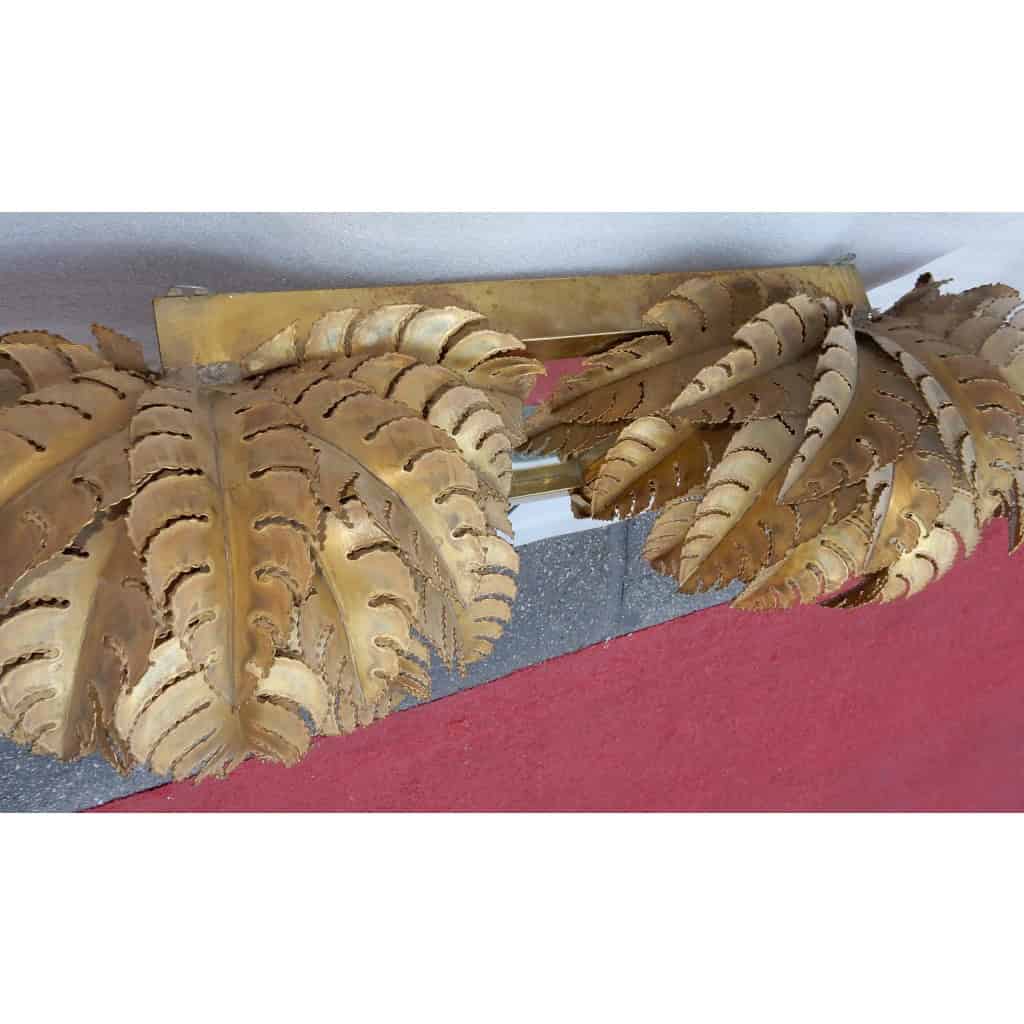 1970′ Miroir Aux Palmiers Éclairants Pièce Unique et Originale Par Barbier, Jansen, Fernandez, Faure | Biron 1970′ Miroir Aux Palmiers Éclairants Pièce Unique et Originale Par Barbier, Jansen, Fernandez, Faure