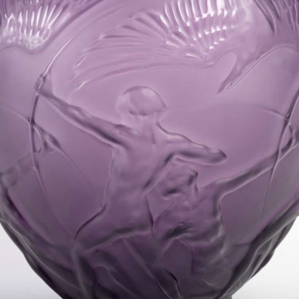 Vase « Archers » cristal violet de LALIQUE FRANCE | Biron Vase "Archers" cristal violet de LALIQUE FRANCE