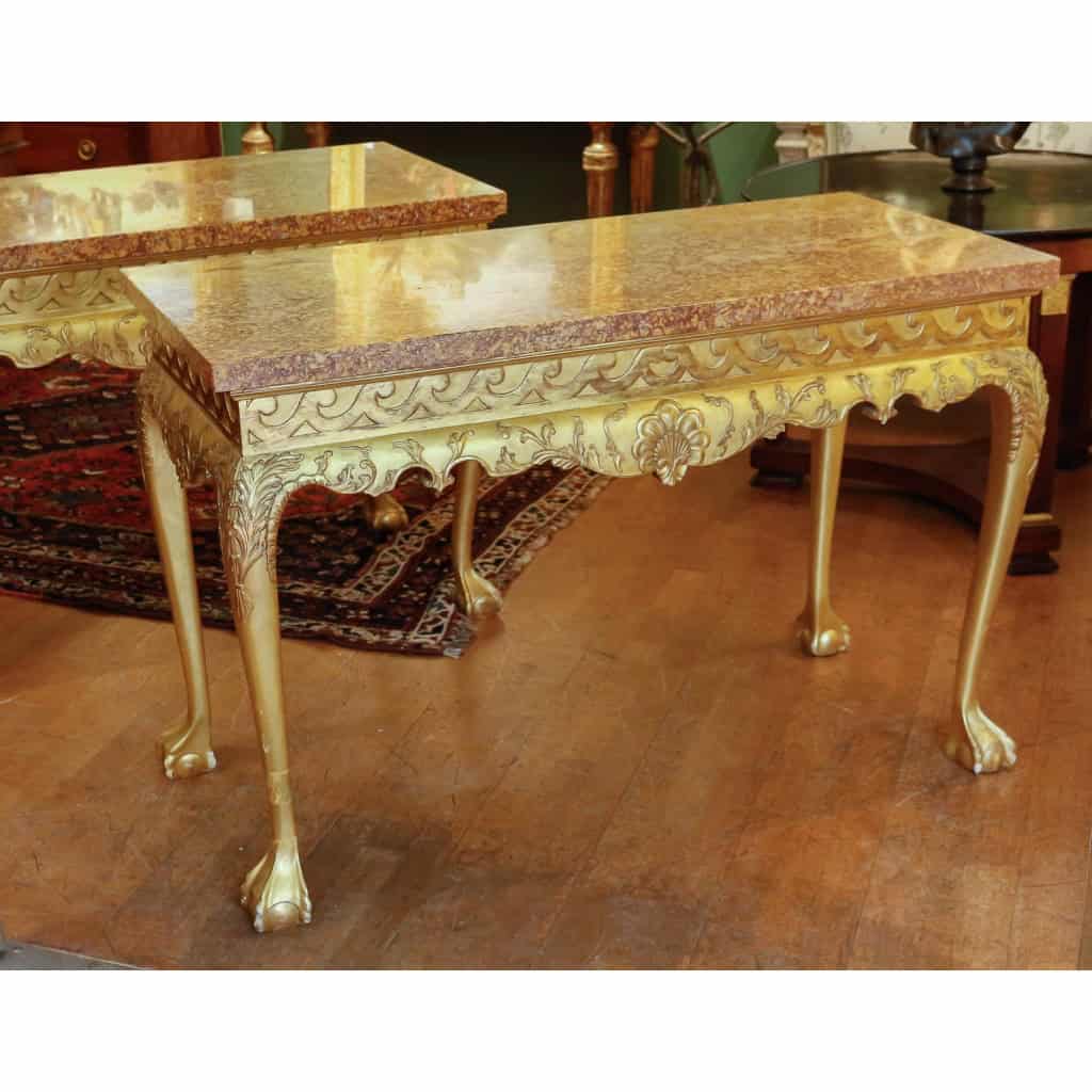 Paire De grandes Consoles De Style Thomas Chippendale. | Biron ||||||||