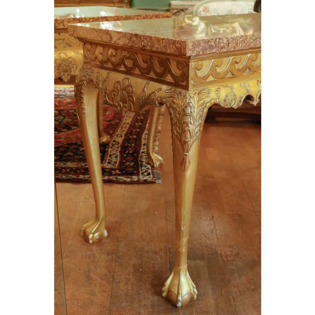 Paire De grandes Consoles De Style Thomas Chippendale. | Biron Paire De grandes Consoles De Style Thomas Chippendale.