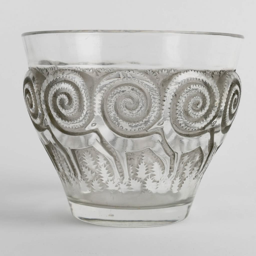 Vase « Rennes » verre blanc patiné gris de René LALIQUE | Biron |||||