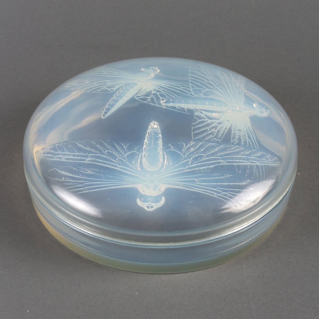 Boîte « Libellules » verre opalescent de René LALIQUE | Biron ||||||