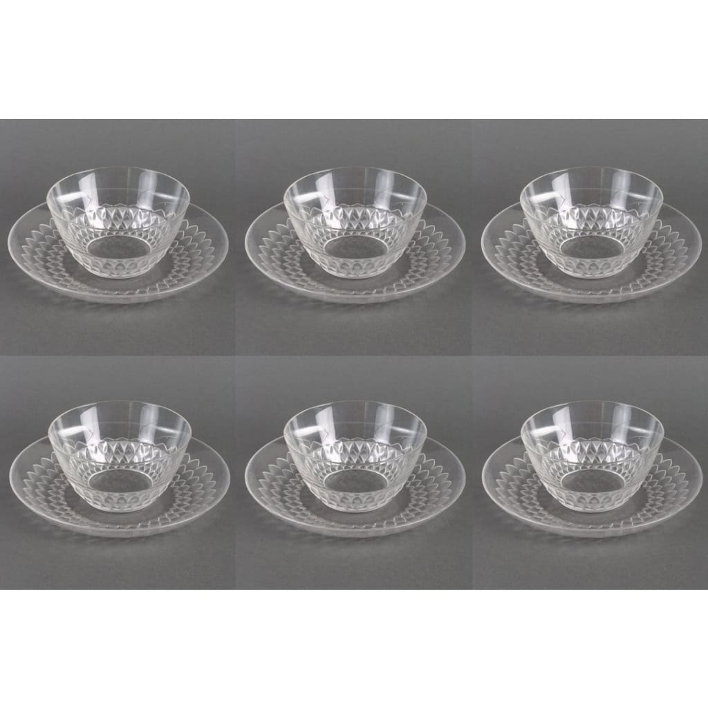 Service « Saint-Cyr » verre blanc de René LALIQUE – 12 pièces | Biron |||||||||