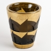 Vase Art-Déco Moderniste verre topaze fumé émaillé doré de Jean LUCE | Biron Vase Art-Déco Moderniste verre topaze fumé émaillé doré de Jean LUCE