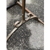 1950/70 Table Basse Fer Forgé Avec Entretoise Plateau Ardoise De Correze