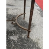 1950/70 Table Basse Fer Forgé Avec Entretoise Plateau Ardoise De Correze
