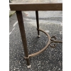 1950/70 Table Basse Fer Forgé Avec Entretoise Plateau Ardoise De Correze