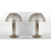 Paire de Lampes « Dahlias » verre blanc de René LALIQUE | Biron |||||||||