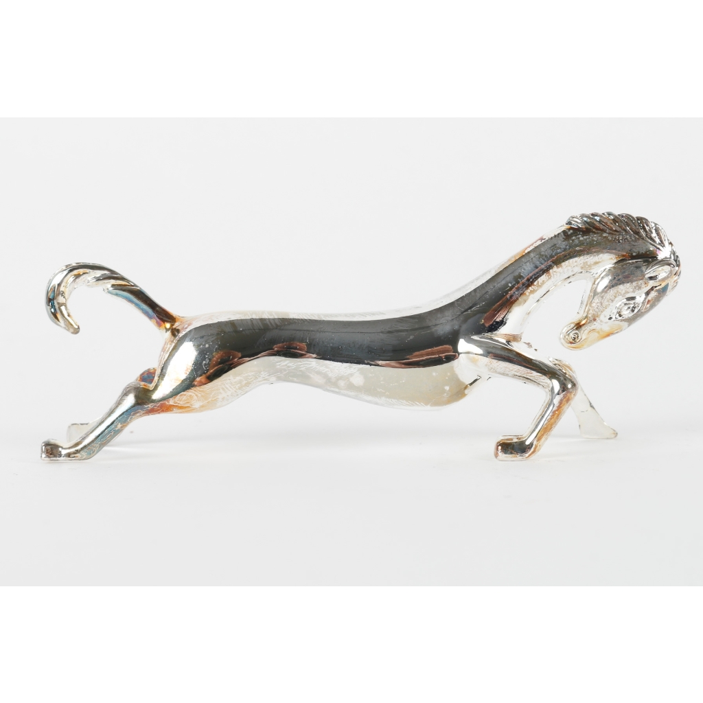 Série de 6 porte-couteaux en forme de cheval en métal argenté, 1960 | Biron Série de 6 porte-couteaux en forme de cheval en métal argenté, 1960
