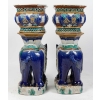 Paire d’éléphants jardinières en céramique, XXème siècle | Biron Paire d'éléphants jardinières en céramique, XXème siècle