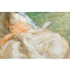 Aquarelle sur carton « La liseuse », d’Antoine Calbet | Biron Aquarelle sur carton "La liseuse", d'Antoine Calbet