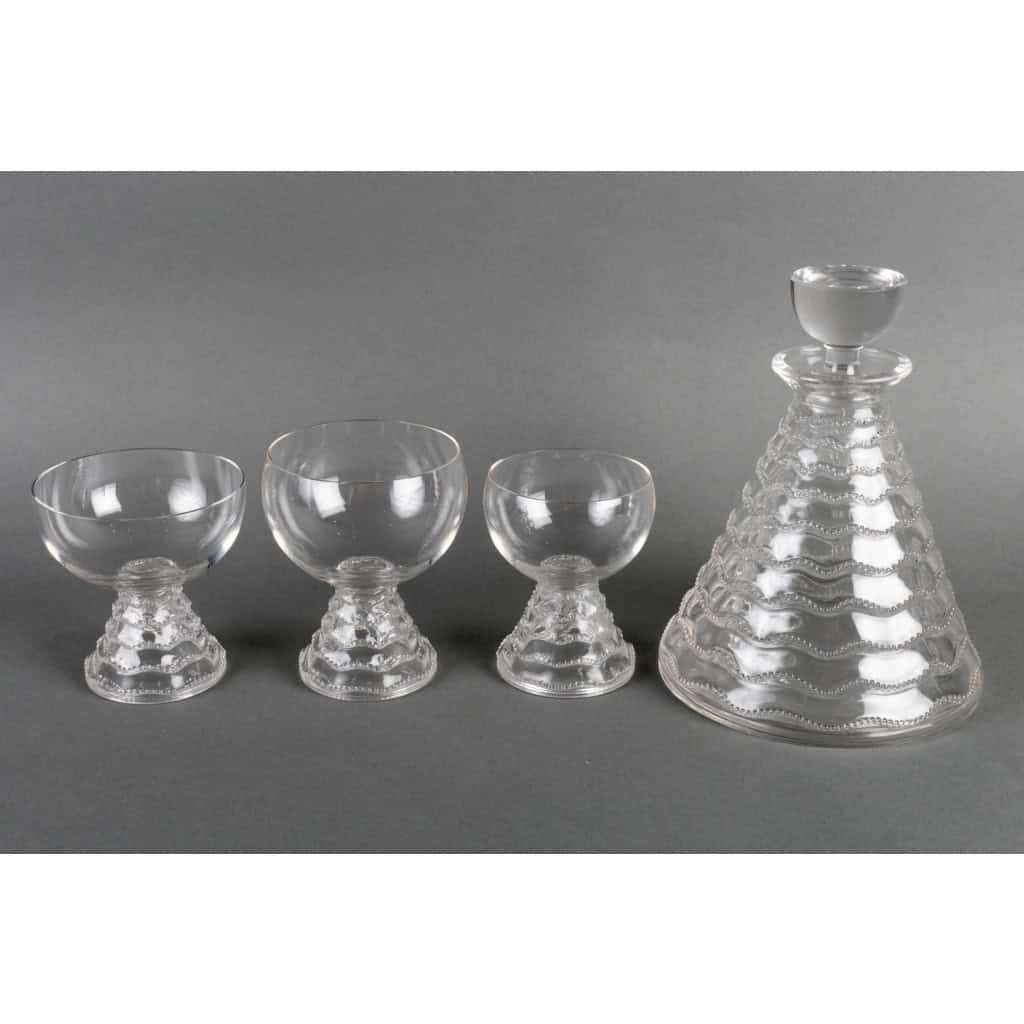 Service « Chambertin’ verre blanc de René LALIQUE – 19 pièces | Biron |||||||