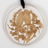 Pendentif « Deux Perruches » verre blanc patiné sépia de René LALIQUE | Biron |||||