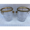 1950-70′ Paire De Seaux à Champagne Cristal St Louis Gravé Aux Attributs de la Vigne et Bronze Doré Aux têtes de Lion 8