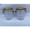 1950-70′ Paire De Seaux à Champagne Cristal St Louis Gravé Aux Attributs de la Vigne et Bronze Doré Aux têtes de Lion 13
