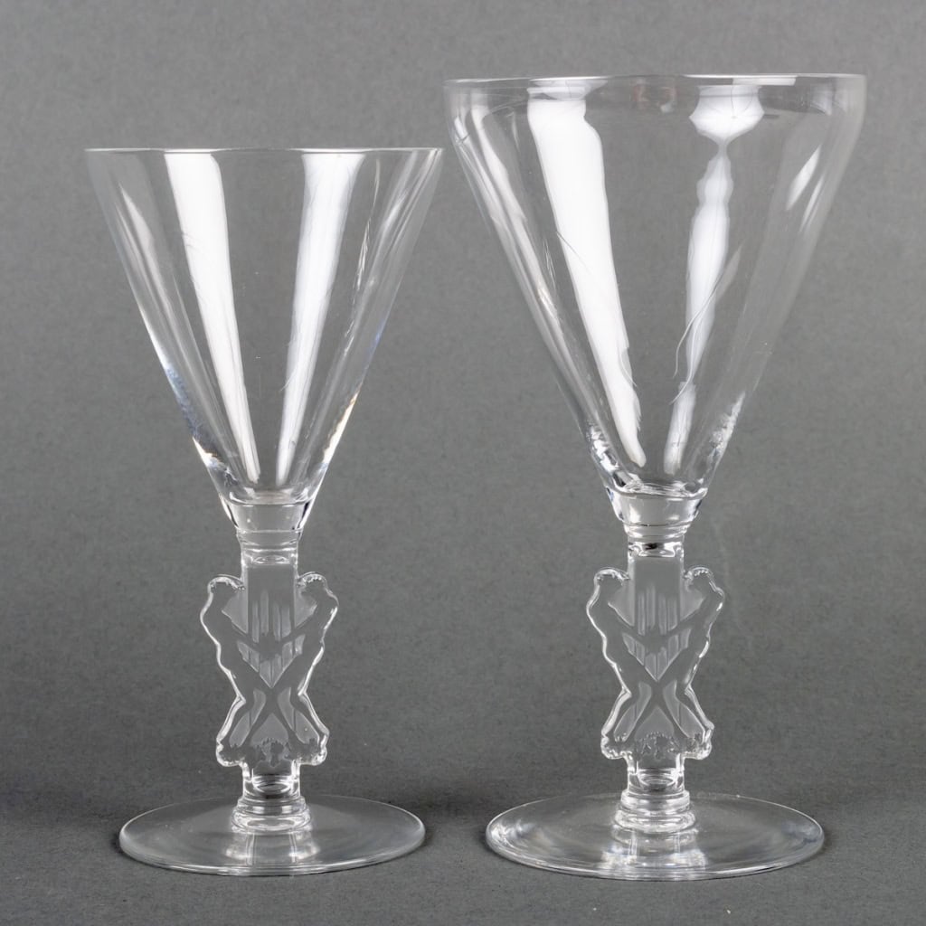 Service « Strasbourg » verre blanc de René LALIQUE – 16 pièces | Biron ||||||