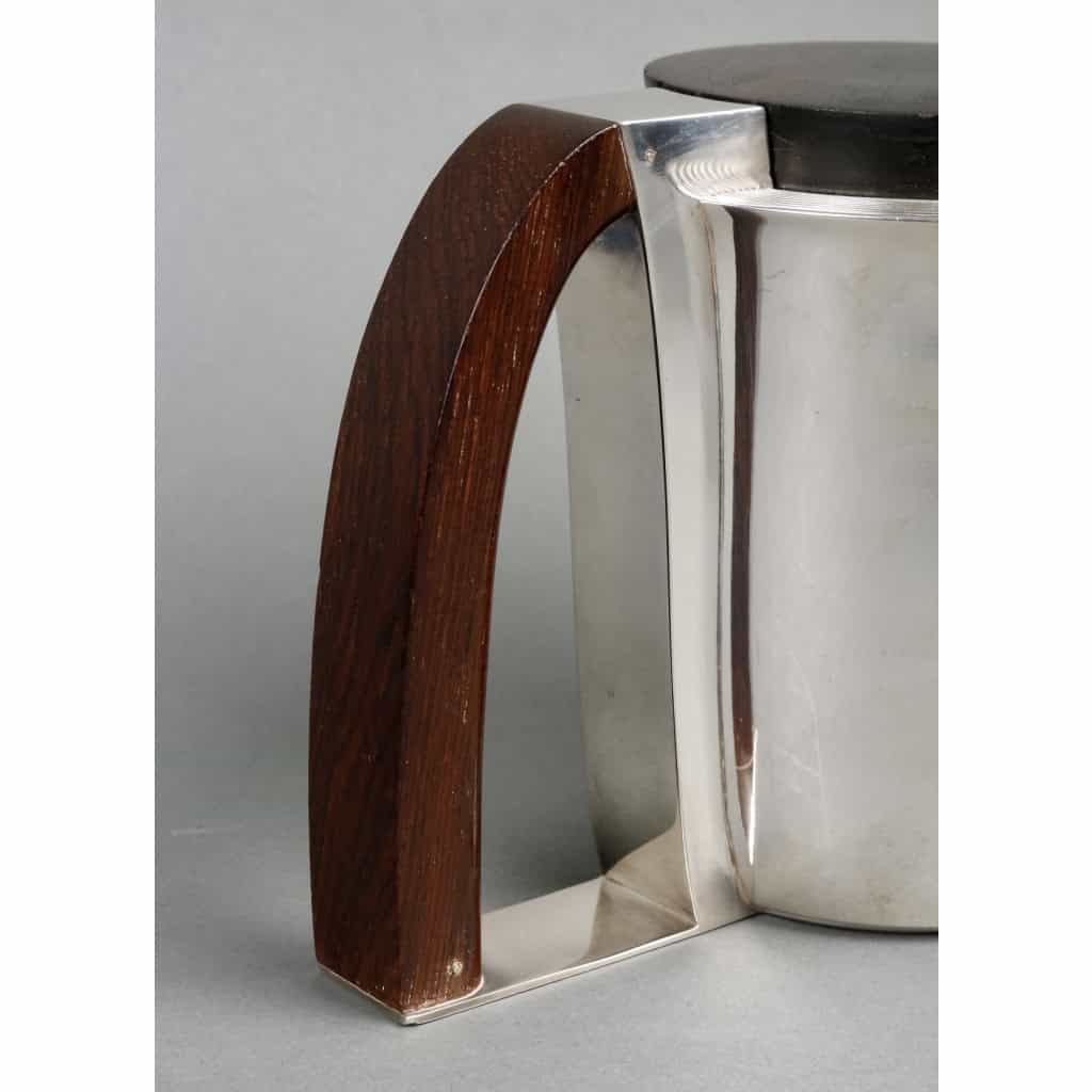 Service Thé et Café Art Déco Moderniste argent massif et palissandre de Jean E. PUIFORCAT | Biron Service Thé et Café Art Déco Moderniste argent massif et palissandre de Jean E. PUIFORCAT