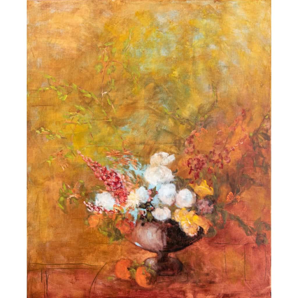 Tableau à l’huile intitulé « Les Fleurs du Bien » n°21 de l’artiste Isabelle Delannoy | Biron Isabelle Delannoy||