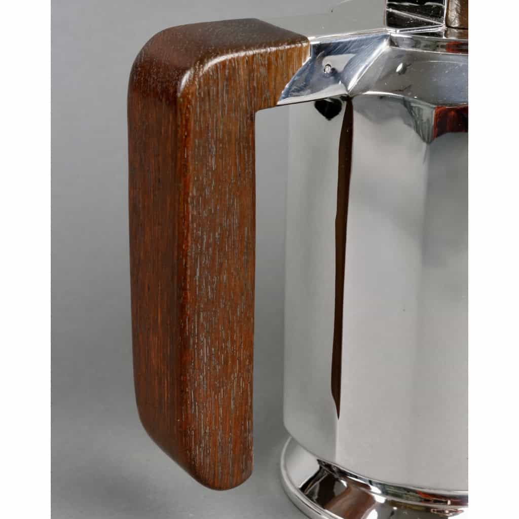 Service Thé & Café Art Déco Moderniste argent et palissandre de Jean E. PUIFORCAT | Biron Service Thé & Café Art Déco Moderniste argent et palissandre de Jean E. PUIFORCAT