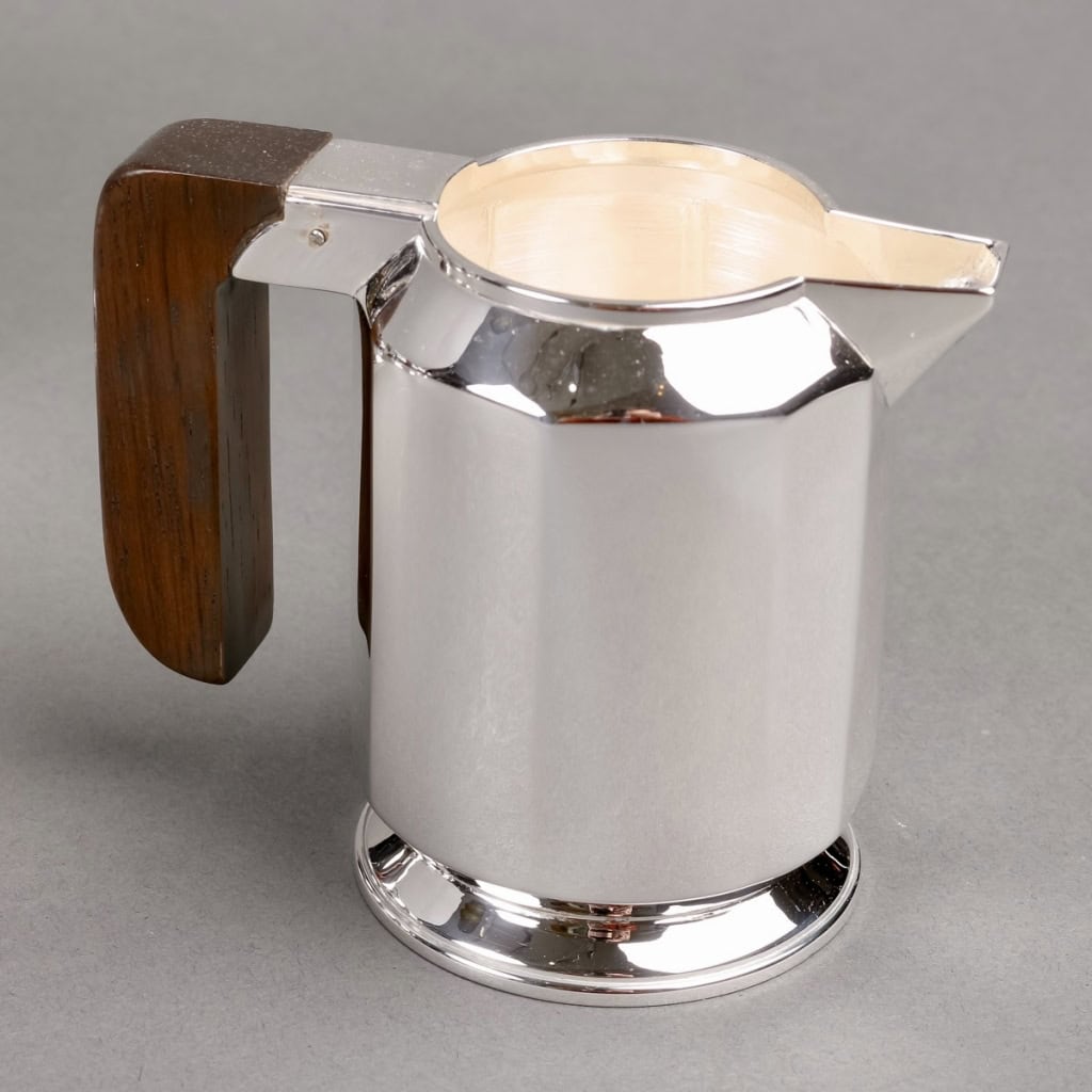 Service Thé & Café Art Déco Moderniste argent et palissandre de Jean E. PUIFORCAT | Biron Service Thé & Café Art Déco Moderniste argent et palissandre de Jean E. PUIFORCAT