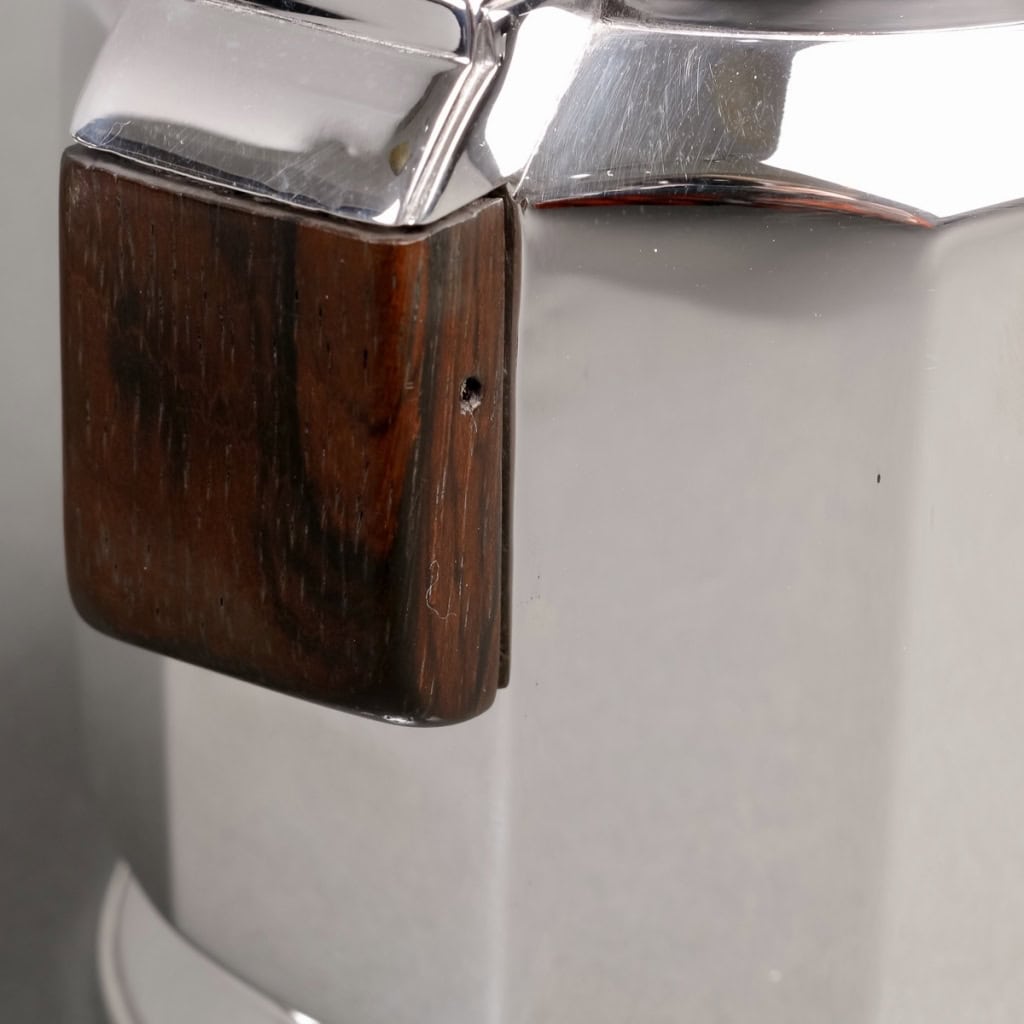 Service Thé & Café Art Déco Moderniste argent et palissandre de Jean E. PUIFORCAT | Biron Service Thé & Café Art Déco Moderniste argent et palissandre de Jean E. PUIFORCAT