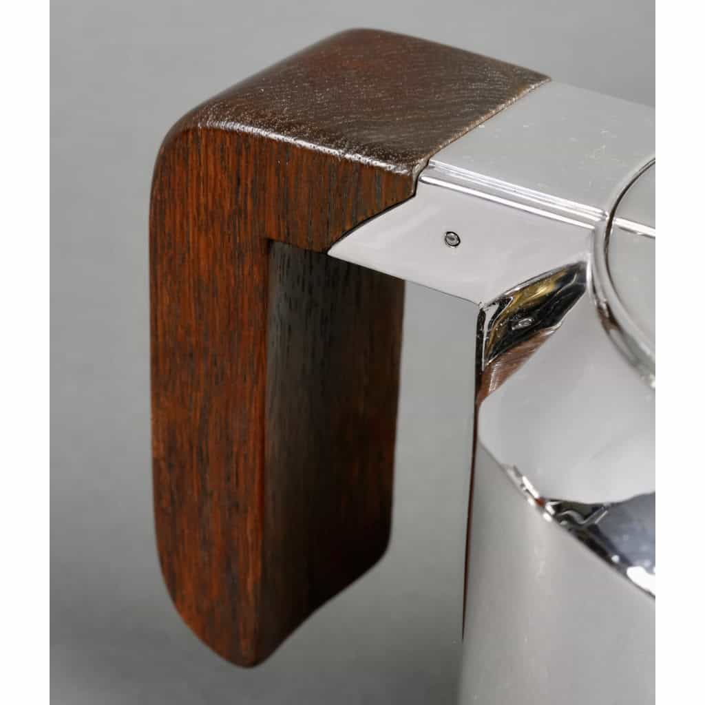 Service Thé & Café Art Déco Moderniste argent et palissandre de Jean E. PUIFORCAT | Biron Service Thé & Café Art Déco Moderniste argent et palissandre de Jean E. PUIFORCAT
