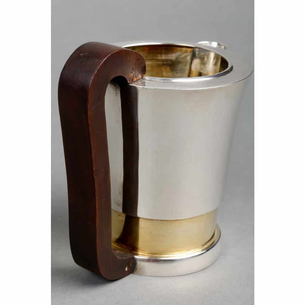 Service Thé et Café Moderniste argent, vermeil et palissandre de Jean E. Puiforcat | Biron Service Thé et Café Moderniste argent, vermeil et palissandre de Jean E. Puiforcat