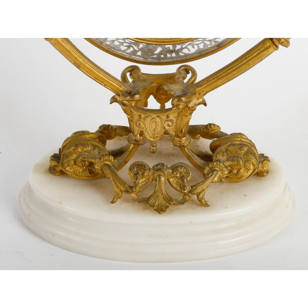 Bel ensemble en bronze doré et argent massif fin XIXème siècle | Biron Bel ensemble en bronze doré et argent massif fin XIXème siècle