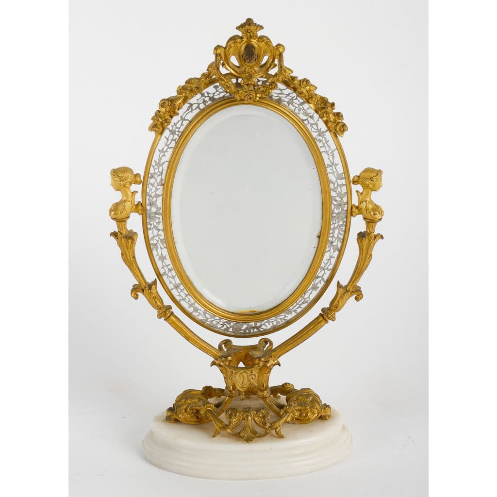 Bel ensemble en bronze doré et argent massif fin XIXème siècle | Biron Bel ensemble en bronze doré et argent massif fin XIXème siècle