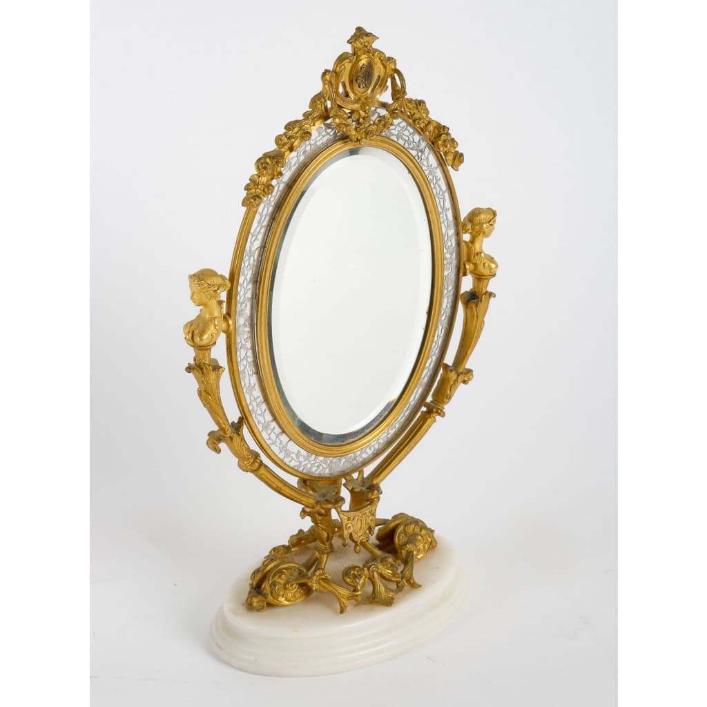 Bel ensemble en bronze doré et argent massif fin XIXème siècle | Biron Bel ensemble en bronze doré et argent massif fin XIXème siècle