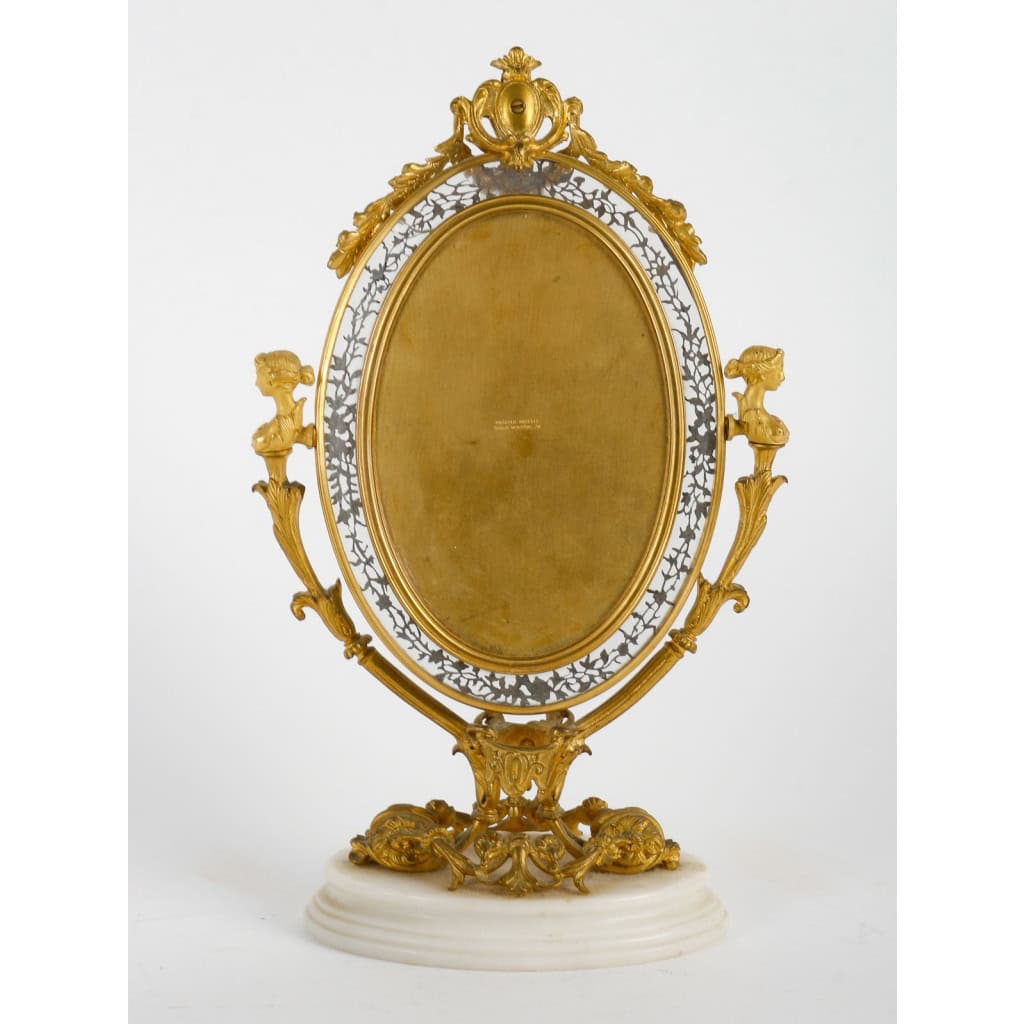 Bel ensemble en bronze doré et argent massif fin XIXème siècle | Biron Bel ensemble en bronze doré et argent massif fin XIXème siècle
