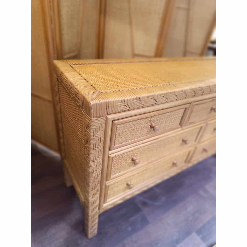 Commode En Bambou Des Années 50 / 60 | Biron Commode En Bambou Des Années 50 / 60
